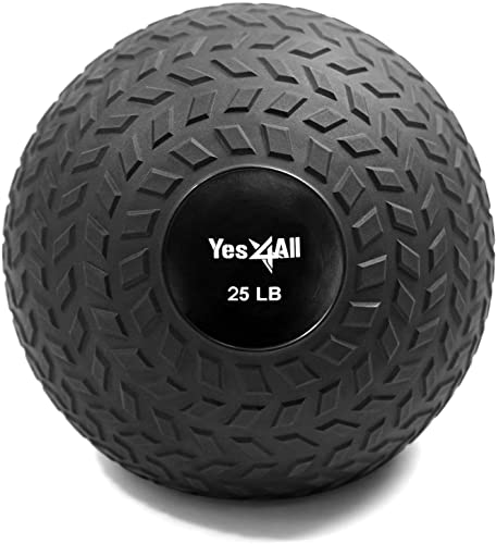 Yes4All Sand-Filled Slam Ball for Strength Training - color: Black, size: 25lbs