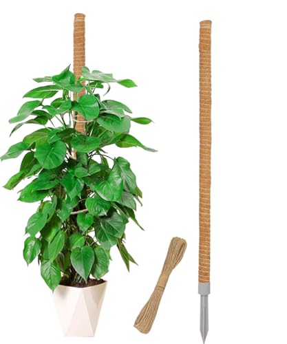 LEMGUBKP 55 Inch Moss Pole, Bendable Moss Pole for Plants Monstera, Moss Poles for Climbing Plants Indoor, Coir Plant Pole Sticks Support Stakes for Potted Plant - size: 55 inches