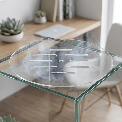 2pcs Acrylic Aquarium Lid: Round Fish Tank Anti-Jumping Cover with Hole, Transparent Plate for Preventing Fish Reptile Turtles Jumping Out Aquarium