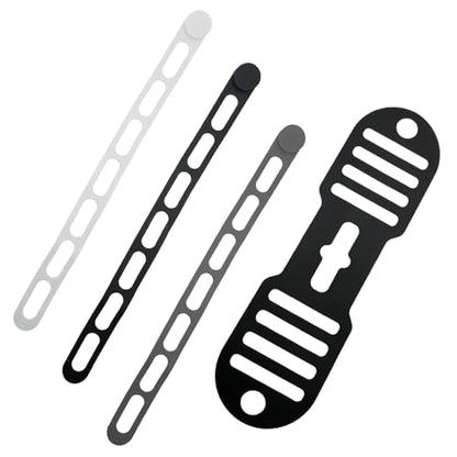 Delphinus 4 Pack Reusable Silicone Latch Strap | For Slow Cooker Lid Pot & Food Storage, Bundling or Organizing, Curtain Cord, Yoga Mat Camping Mat, Dishwasher Safe