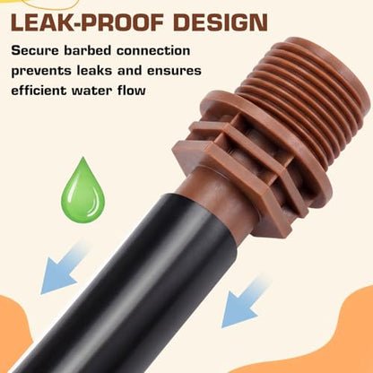 12 Pcs 1/2" Thread to 1/2" Coupling PVC to Drip Irrigation Adapter Fittings, 1/2" Male Pipe Thread(MPT) x 1/2" Barbed Drip Line Coupling Connectors - size: 1/2" Thread to 1/2" Coupling
