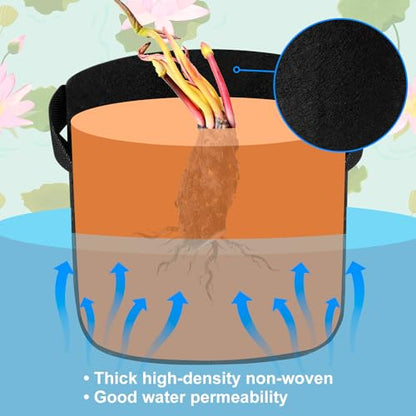 10Pack Lily Plant Pots for Pond, Aquatic Plant Pot, Durabl Breathe Reusable Fabric Pots for Aquatic Plants, Potato, Carrot, Onion, Flower