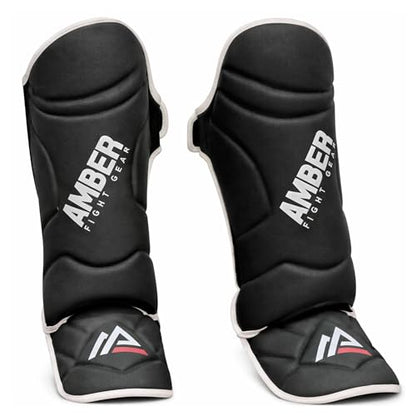 Centurion Muay Thai Shin and Instep Guards, High-Density Foam Protection, Skintex Leather, Adjustable Straps, Lightweight & Durable for MMA, Kickboxing, Muay Thai, and Taekwondo - size: Medium