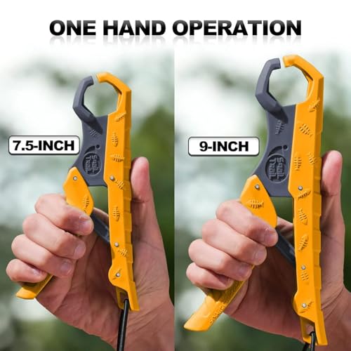 7.5''/9'' Floating Fish Gripper, Fishing Grabber, Catfish Mouth Pliers, Caught Bass Holder, Digital Scale Hook Clamp, Saltwater Lip Grip Tool with Lanyard, Gifts for Men