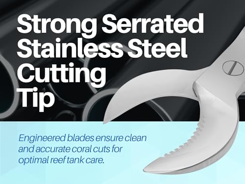 Coral Cutters 7.5" Crescent Style Heavy Duty Medical Grade Stainless Steel Fragging Tool for Reef & Marine Aquariums, Precision Coral Trimmer for SPS & LPS Corals