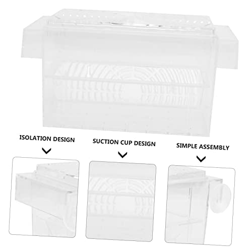 Happyyami 1Pc Fish Fry Isolation Box Durable Aquarium Breeding Box with Design Suction Cup for Easy Installation Fish Hatchery Incubator for Fry and Shrimp Fish Tanks