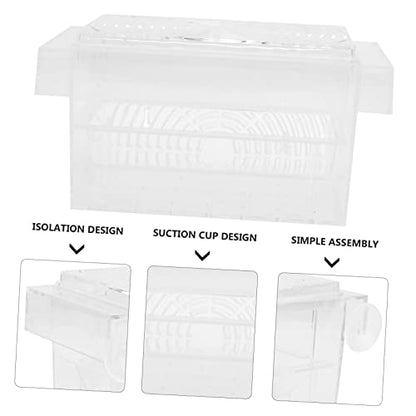 Happyyami 1Pc Fish Fry Isolation Box Durable Aquarium Breeding Box with Design Suction Cup for Easy Installation Fish Hatchery Incubator for Fry and Shrimp Fish Tanks