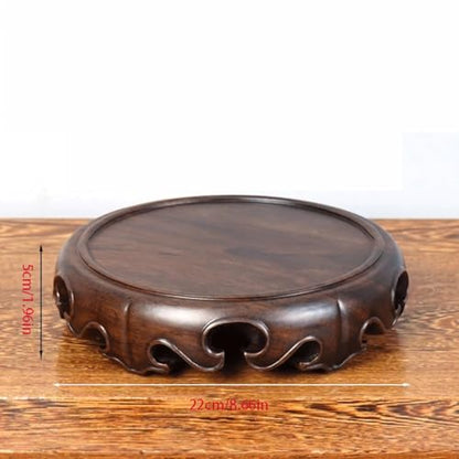 Stool for Plant Solid Wood Round Solid Base Vase Fish Tank Crafts Buddha Statue Ceramic Incense Burner Solid Wood Bottom Pad Display Pedestals