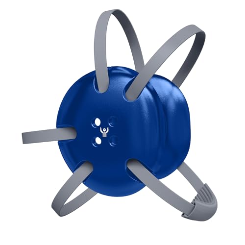 | Wrestling Classic Headgear | Earguard Adult Grappling Head Gear | Adjustable Ear Guards Silver Straps - style: Royal Blue w/ Silver Straps