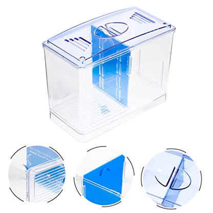 Desktop Fish Breeding Box Aquarium Isolation Tank for Betta Shrimp Fish Divider Space-Saving Design for Safe Breeding and
