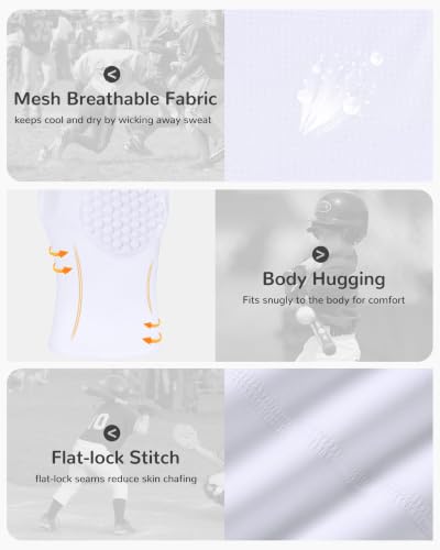 Youth Baseball Chest Protector Softball Lacrosse Football Padded Compression Shirt Heart Guard Sternum Protection - color: White, size: Medium