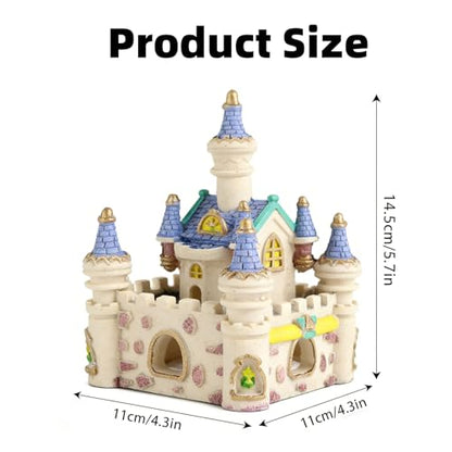 HERCHR Fish Tank Decorations, Castle Cave Hideouts & Resin Aquarium Decor Hiding Cave Ornament Fish Tank Accessories, Safe for Betta Fish