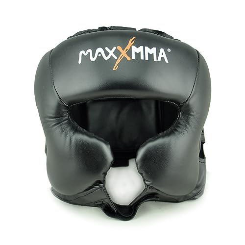 MaxxMMA Headgear L/XL Boxing MMA Training Kickboxing Sparring Karate Taekwondo - color: Black