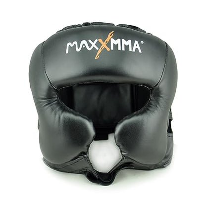 MaxxMMA Headgear L/XL Boxing MMA Training Kickboxing Sparring Karate Taekwondo - color: Black