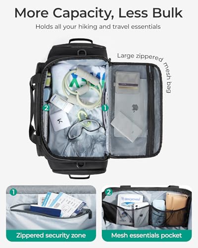 BAGSMART 4-IN-1 Gym Bag for Women Men, TSA Duffle Bag for Travel - color: Forest Camo