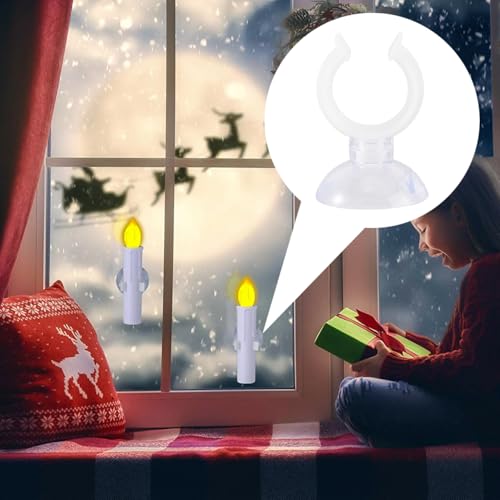 6 Pack Candle Holder Clamps Window Candle Suction Cups Clamp for Christmas New Year Valentines Day Celebration (20mm)