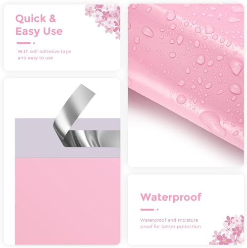 Metronic Poly Mailers 10X13 100 Pack, Strong Adhesive Shipping Envelopes for Clothing, Medium Shipping Bags for Small Businesses, Waterproof Mailers Poly Bags, Packages Bags Light Pink - size: 10x13 100PC