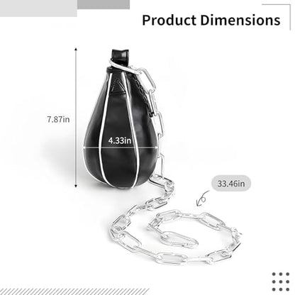 Double End Boxing Ball with Adjustable Chain, Pu Leather Punching Bag for Speed Reflex Training in MMA, Boxing, Fitness