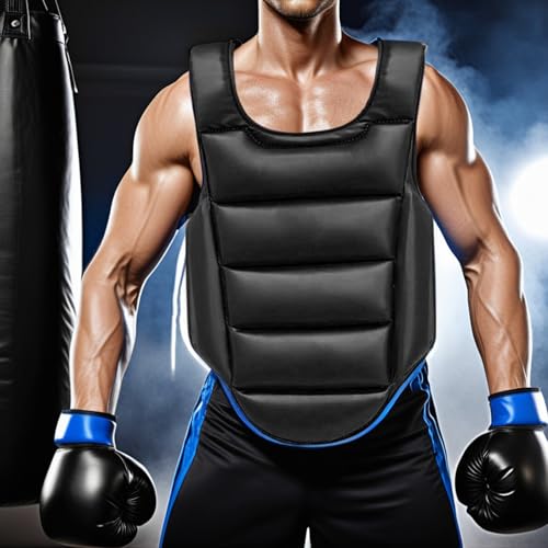 Boxing Body Pad|Boxing Body Protector, Reversible Chest Protector, Adjustable Taekwondo Sparring Gear, Sponge Training Equipment Black & White