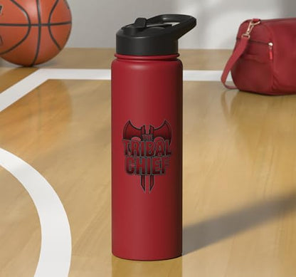 The Tribal Chief Combat Sports Funny Mma Wrestling Stainless Steel Insulated Water Bottle - color: Red