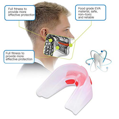 Double Sided Adult Teeth Tooth Protector Boxing Taekwondo Accessory, Safetguard Double Mouthguard, Double Sided Boil and Bite