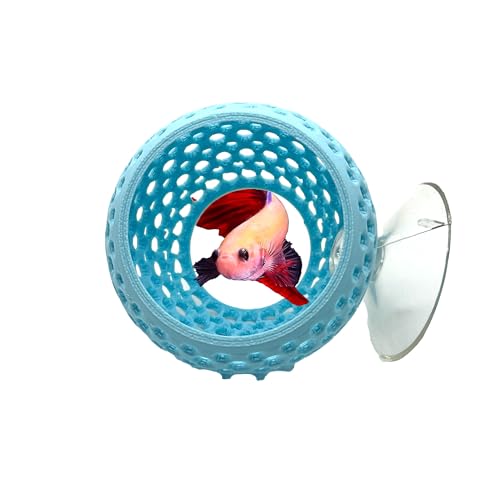 Betta Bulb Hide | Suction Cup Betta Fish Cave & Shrimp Hideout | Wall-Mounted Aquarium Cave for Betta Tanks, Nano Tanks & Planted Aquariums (Cotton Candy Blue)