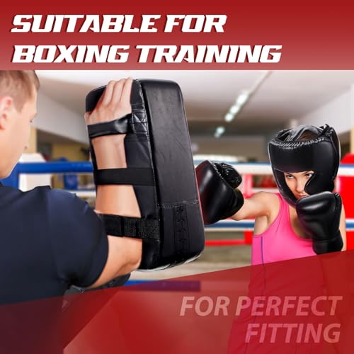 Foilswirl 5-in-1 Kids Boxing Pads Gloves Kick Punching Mitts Set with 1 Pair of Gloves, 2 Pcs Pads Taekwondo Kick Pad and Head Guard for Youth Beginner Training Kickboxing Karate Thai - color: Black, size: 8 oz