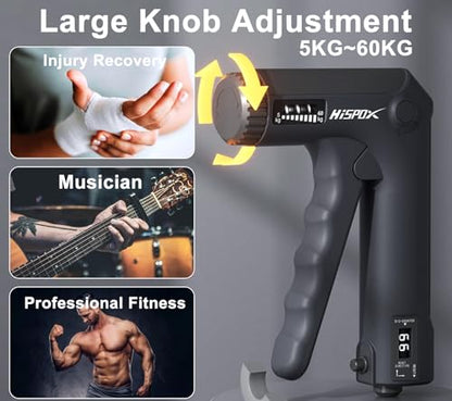 Grip Strength Trainer with Finger Exerciser, Adjustable Resistance, Forearm Strengthener Hand Gripper with Counting,Black - color: Black