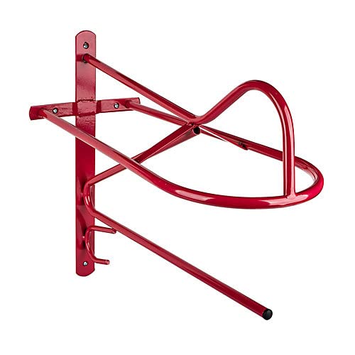 Wall Saddle Rack w/Bar - color: Red
