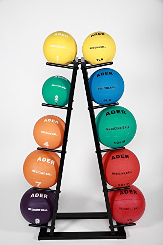Ader Rubber Medicine Ball 2,4,6,8,10,12,15,18,20,25LB - color: 10 Balls +rack
