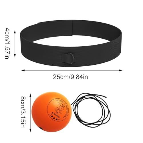 Punching Ball with Headband Adjustable Breathable Soft - color: Orange
