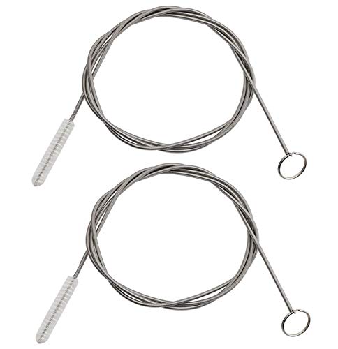 2 Pack 60 Inch Long Flexible Tube Cleaning Brush, Stainless Steel and Nylon Bristles, Suitable for Home Kitchen, Fish Tank, Water Pump Accessories, and More