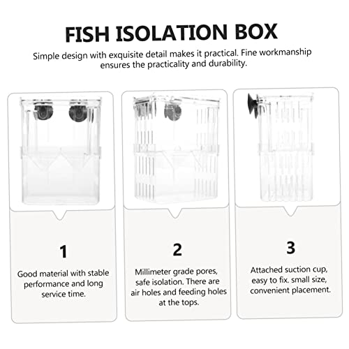 Healifty 2Pcs Large Fish Breeding Box with Suction Cups Aquarium Acclimation Case Fish Tank Hatching Incubator for Separating Aggressive Injured Random Color