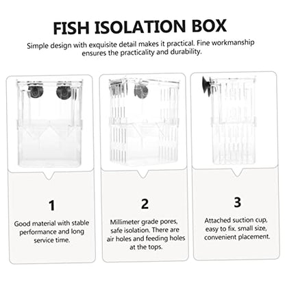 Healifty 2Pcs Large Fish Breeding Box with Suction Cups Aquarium Acclimation Case Fish Tank Hatching Incubator for Separating Aggressive Injured Random Color