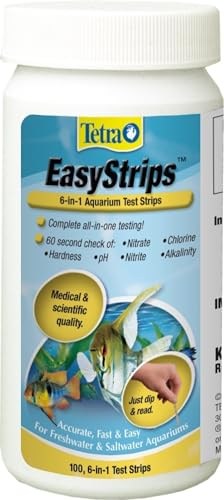 Tetra EasyStrips 6-In-1 Aquarium Test Strips, Water Testing 100 Count (Pack of 1) - size: 100-Strip