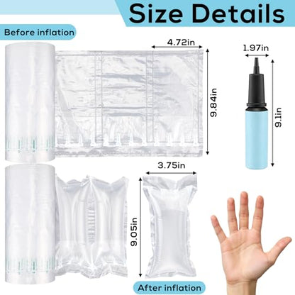 400 Count Air Pillows for Shipping with Pump, 4.72 x 9.84 Inches Inflatable Shipping Air Bags Supplies Box Filler Packing Materials Alternative to Packing Peanut, Purse Stuffers for Shape