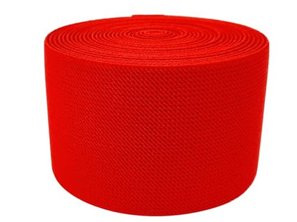 Red Blue Wide Knit Elastic Band 3" x 5yd for Sewing - color: Red #34