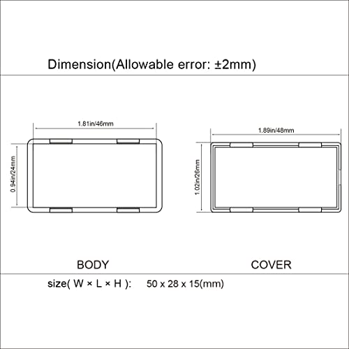 Project Box 10 Pieces ABS Plastic Electrical Project Case Small Junction Box for Electronics Black 2.0 x1.1 x0.6 inch (50 x 28 x 15 mm) - size: 2.0" x1.1" x0.6"(10pc)