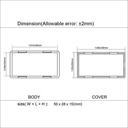 Project Box 10 Pieces ABS Plastic Electrical Project Case Small Junction Box for Electronics Black 2.0 x1.1 x0.6 inch (50 x 28 x 15 mm) - size: 2.0" x1.1" x0.6"(10pc)