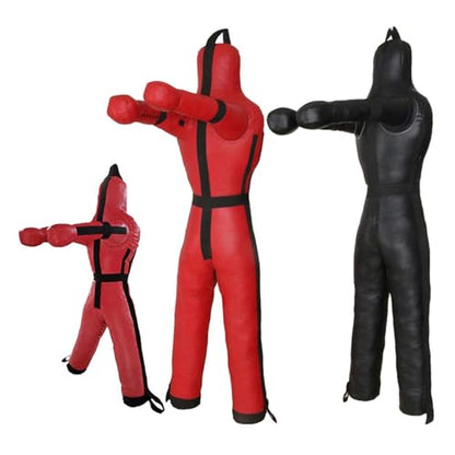 harayaa Boxing Dummy Martial Arts Training Wrestling Dummy Punching Dummy Canvas Cover Unfilled Suitable for Adults Grappling Practice Home Gym Fitness Dojo - color: 160cm Red