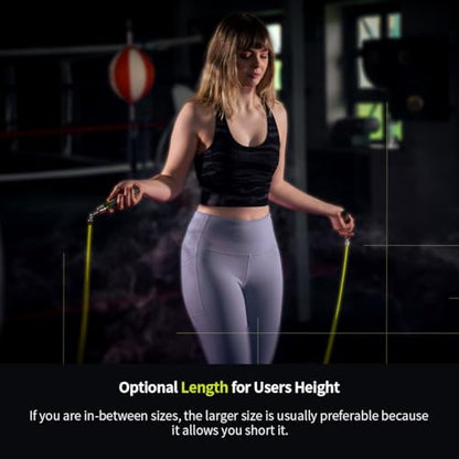 HEREROPE 1/4LB Weighted Jump Rope for Speed, Cardio, Boxing & Workout, Skipping Rope with Ball-bearing, Comfortable & Ergonomic Grip, Tangle Free Cable, Jump Ropes for Men Women Fitness - size: S - 8'0"(User Height 4'9" - 5'4")
