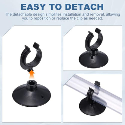 Aquarium Suction Cups, Fish Tank Suction Cups Clips Airline Tube Holders Clamps (Plastic, 15Pcs, Black) for 0.7" Fish Tank Airline Tubing Binding Moss Shrimp Nest, 17x30MM - color: Black, size: 17x30MM