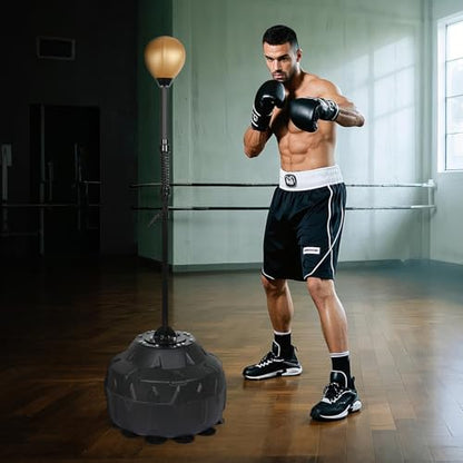 INNOLIFE Reflex Ball Speed Bag Free Standing Boxing Bag with Strong Spring | Adjustable Height Punching Bag for Relief Stress and Home Fitness