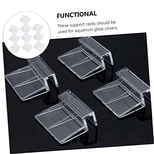 Mikikit 10pcs Aquarium Bracket Clips for Glass Tanks Durable Support Holders for Fish Tank Lids Easy Installation for Home and Shop Use