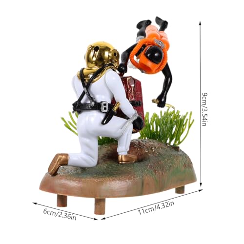 DOITOOL Plastic Diver Treasure Chest Aquarium Ornament Decorative Accessory for Fish Tanks Unique Underwater Scene and Design
