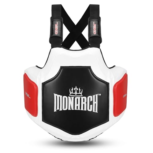 Boxing Body Protector, Chest Rib and Belly Pad for Muay Thai Kickboxing MMA Training, Adjustable Body Shield with Multilayer Shock-Absorbing Foam for Coaches and Sparring Partners