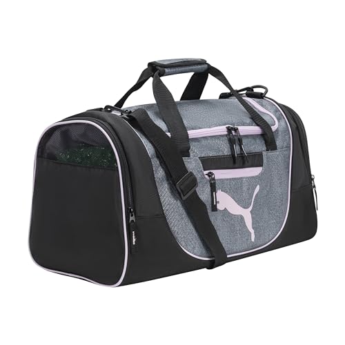 PUMA womens Candidate Duffel Bag with Removable Strap & Shoe Pocket - color: Black/Multi