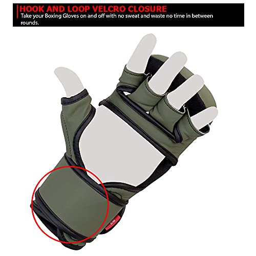Combat Corner - MMA Spar Gloves for Men and Women - Kickboxing, MMA, Muay Thai Sparring Training Gloves | OD Green - size: Large-X-Large