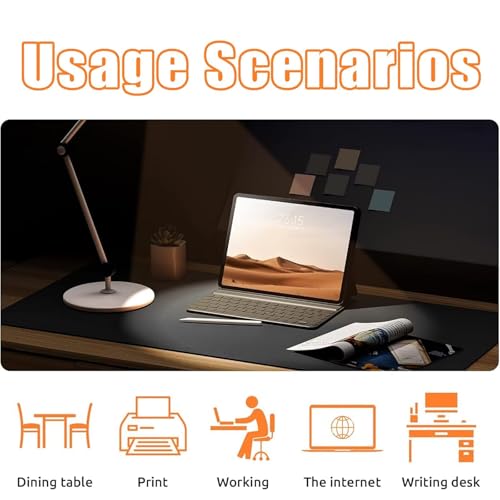 Sea View Gaming Mouse Pad 24x12in, Large Desk Mat Sunset, Mousepad with Stitched Edges, Gaming Accessories, Mouse Pad with Non-Slip Rubber Base, Office Accessories Keyboard Mat, for PC Laptop N-9485