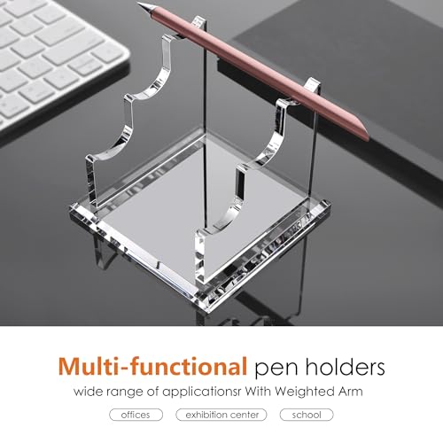 3 Tier Acrylic Pen Holder Display Stand, Fountain Pen Pencil Makeup Brush Rack, Ballpoint Pen Showholder, Paintbrush Drying Rack Organizer Desk for Home School Office or Store Use - style: 3 Tier